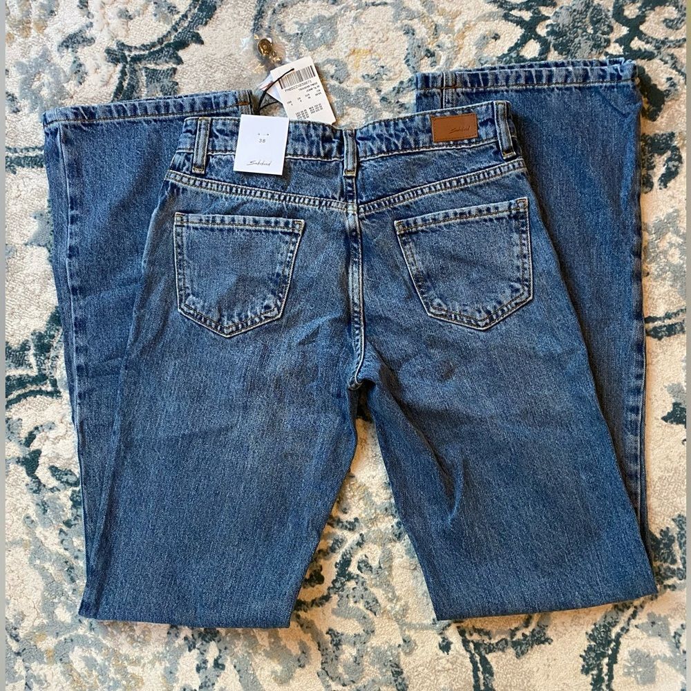 Subdued Women's Blue and Navy Flared Jeans Sizes 0, 2